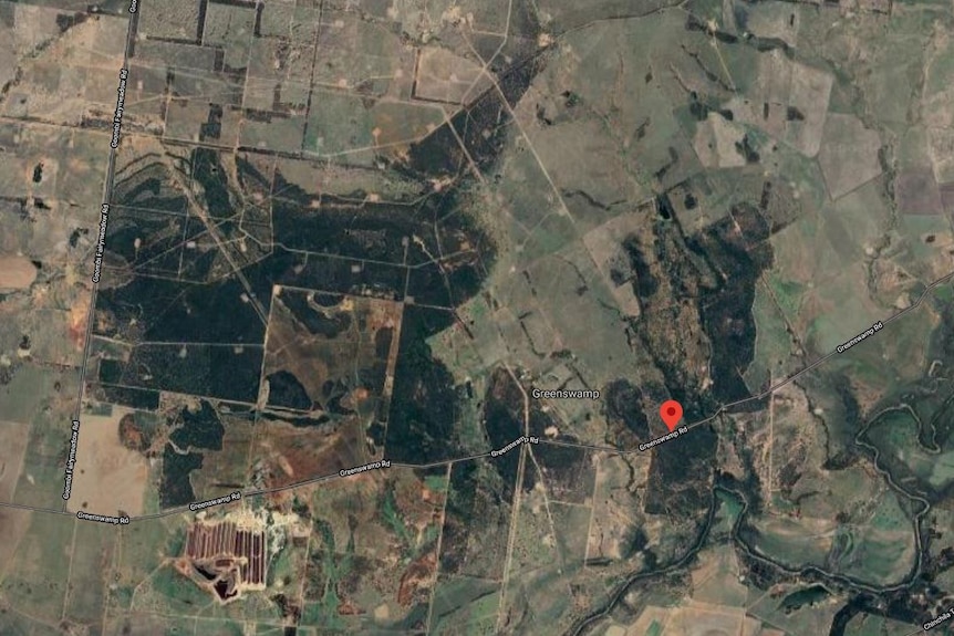 A satellite map showing CSG wells near the area where the gassy water leaks occurred, August 2020.
