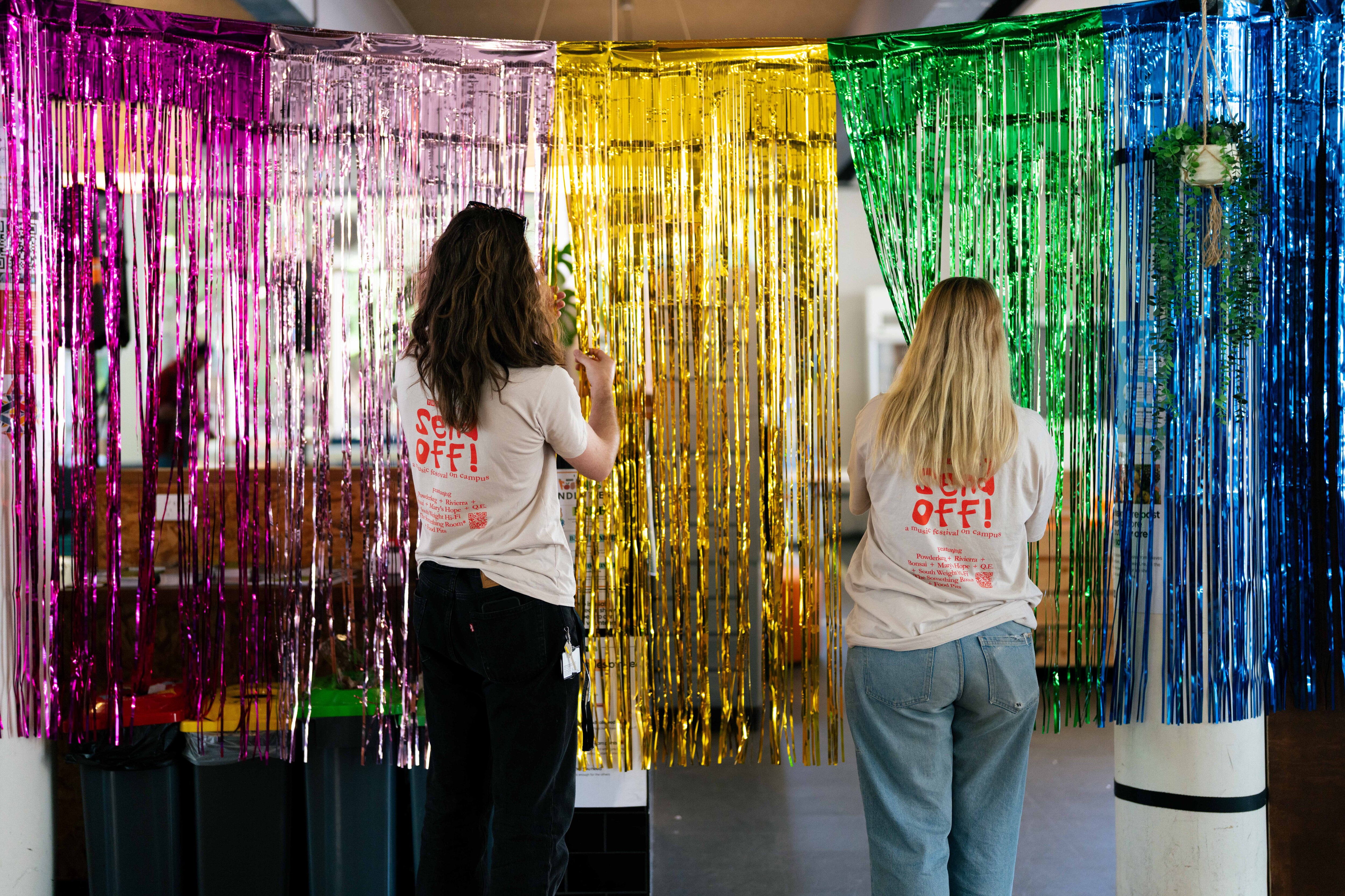 People setting up for a party