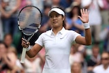 China's Li Na celebrates at Wimbledon.