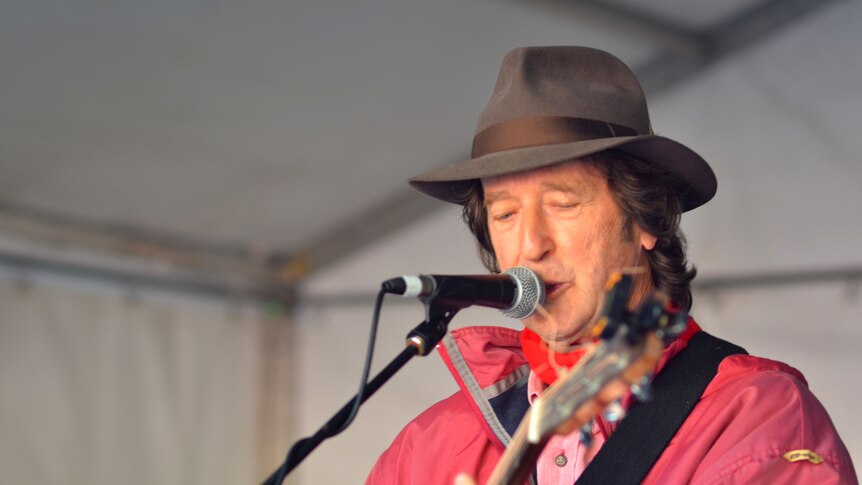 Macca sings at a special outdoor broadcast of Australia All Over at Southbank Parklands in Brisbane