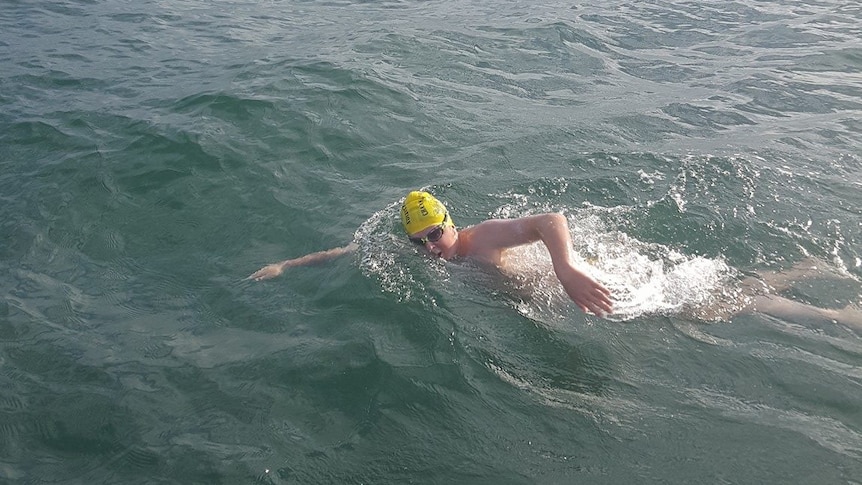 Ned Weiland swimming the English Channel