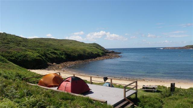 The newly refurbished public camping site on Broughton Island.