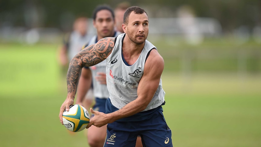 Quade Cooper trains with the Wallabies