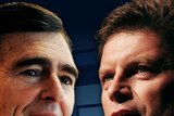 Trading insults: John Brumby and Ted Baillieu.