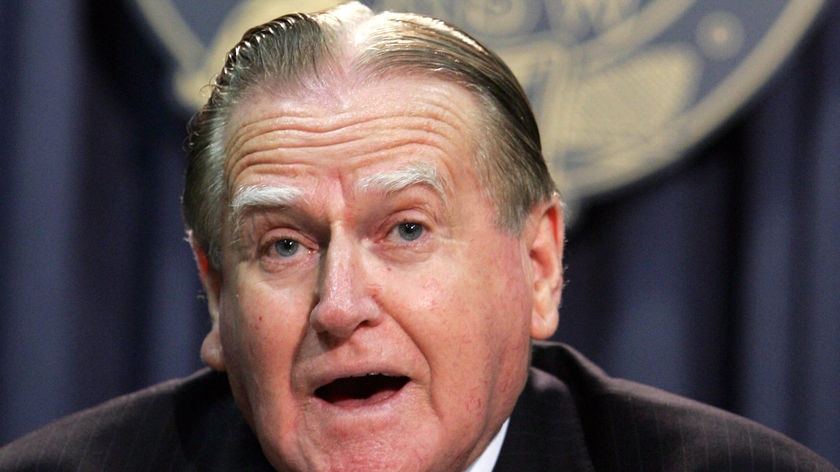 Rev Fred Nile speaks during a press conference