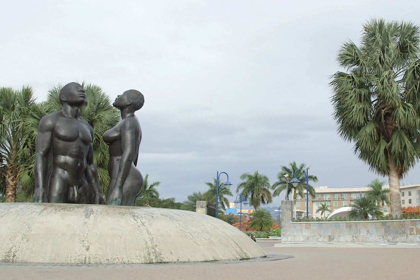 Emancipation Park in Kingston, Jamaica symbolises a triumphant rise from the horrors of slavery.