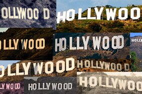 Composite: photos of the Hollywood sign (Flickr)