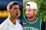 Novak Djokovic Nick Kyrgios composite