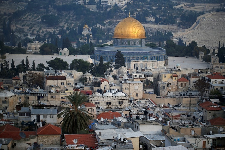 An aerial view of Jerusalem.