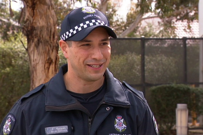 Police officer in his blue uniform