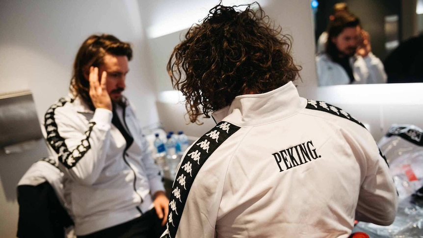 A shot of Peking Duk backstage at their pre-Splendour rehearsals