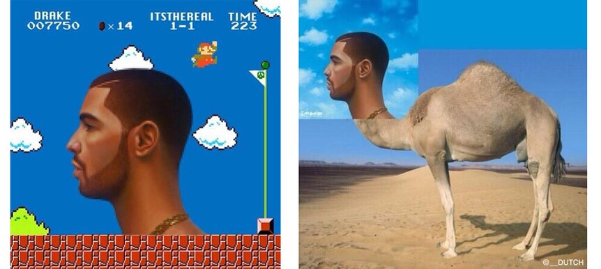A collage of memes of Drake's And Nothing Was The Same album cover
