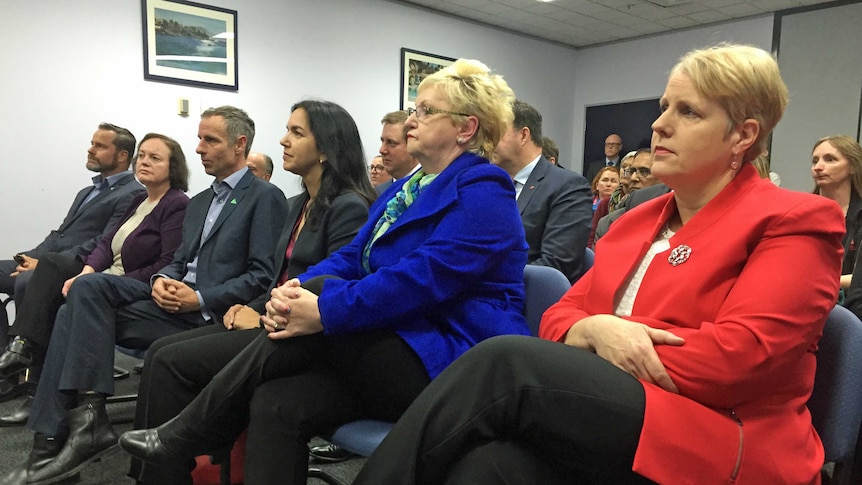 Tasmanian senators at the declaring of the polls 2016.