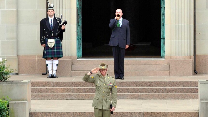 Last Post ceremony at the Australian War Memorial in Canberra.
