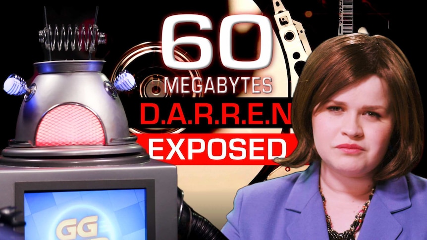 Gem Gemshaw and DARREN stare intensely with the words 60 Megabytes, DARREN Exposed in large font are in the background