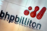 A BHP Billiton logo is seen in the foyer of the company's headquarters in Melbourne.