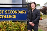 Victorian Year 12 student, James Russell, taken outside his school in 2020.