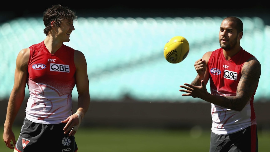 Tippett and Franklin at Swans training