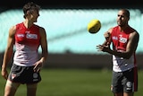 Tippett and Franklin at Swans training