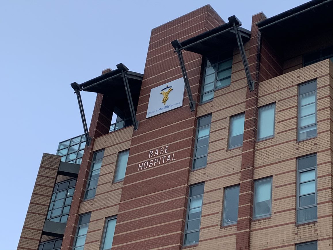 The outside of the Ballarat Base Hospital. 