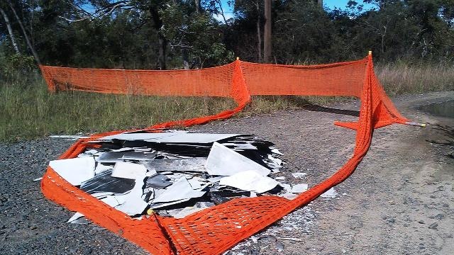 Asbestos dump, with fencing at Wyee, Lake Macquarie
