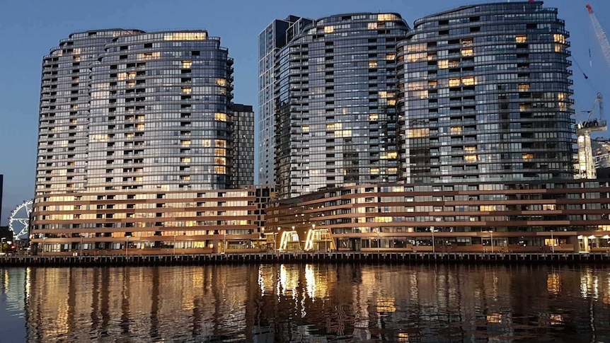 A view of apartment bocks at Docklands in Melbourne