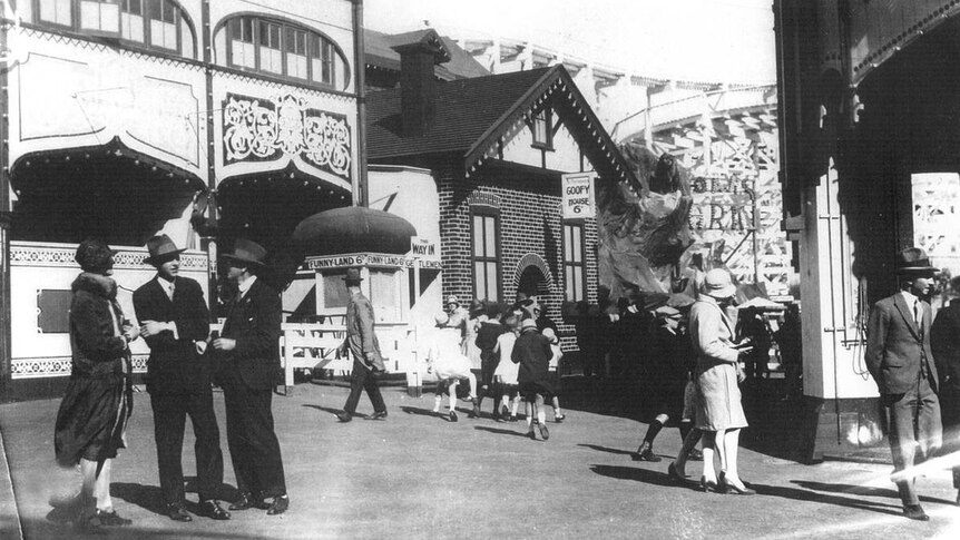 Undated historical photo of Melbourne's Luna Park.