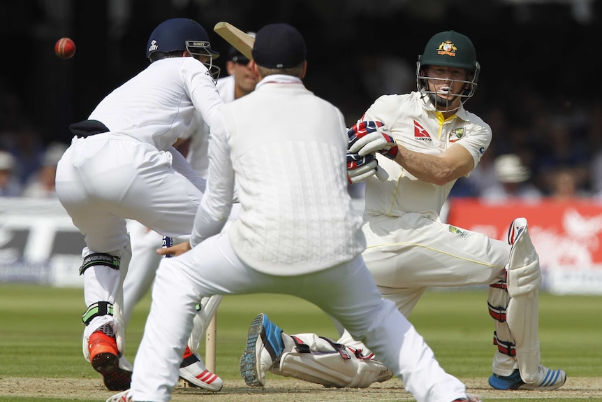 Chris Rogers sweeps at Lord's