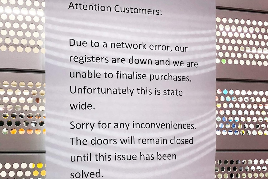 Coles signage in Victoria of network error