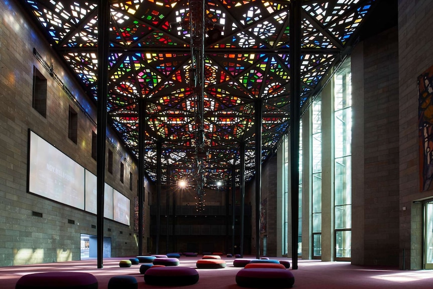 A stained glass ceiling.