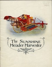 Um manual para uma máquina agrícola chamada Sunshine Auto Harvester. 