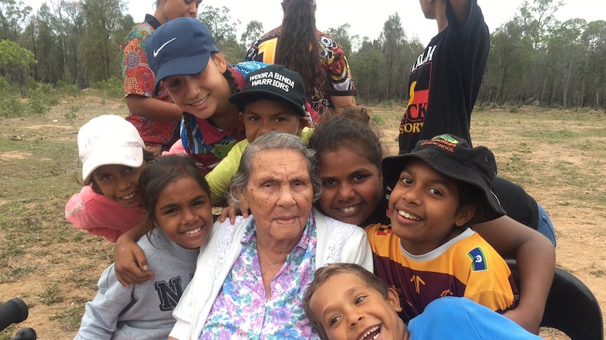 Aunty Ivy Booth and her great great grandchildren.