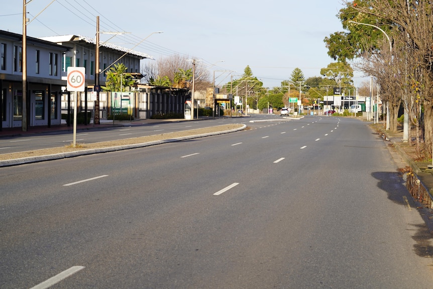 An empty North East Road in Adelaide.