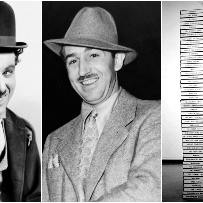 Charlie Chaplin, Walt Disney and Alfred Hitchcock