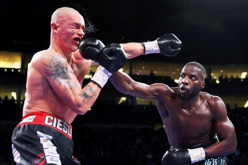 Lawrence Okolie punches Michal Cieslal