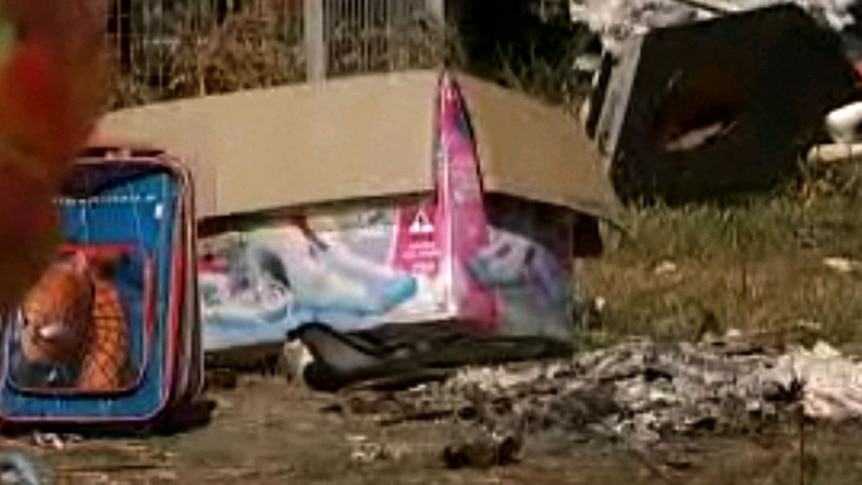 Still of rubbish from town of Toomelah, on the border of NSW and Qld