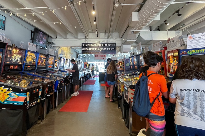 View of Silverball Retro Arcade, which is home to more than 150 fully functional pinball machines in Asbury Park