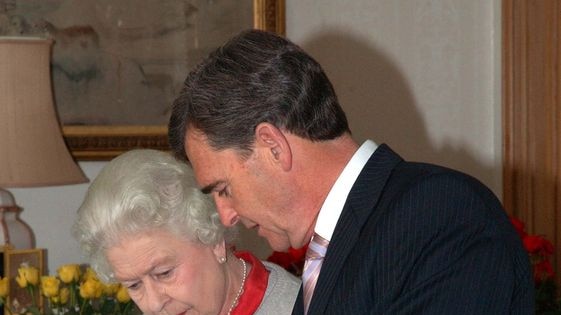 Her Majesty Queen Elizabeth II accepts the Victorian Premier, John Brumby, into Balmoral