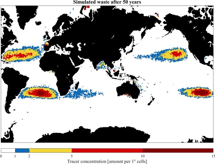 Graphic of ocean garbage patches