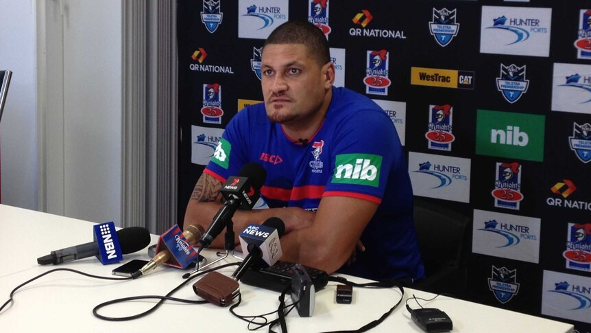 Willie Mason signs two year deal with the Newcastle Knights. November 15, 2012.