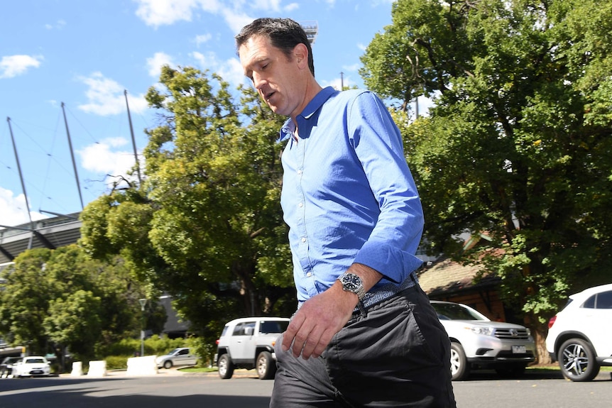 James Sutherland walks away from press conference