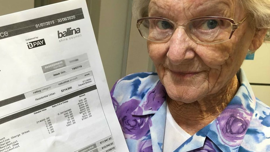 Pensioner Verlene Johnston with the $10,000 excess water bill