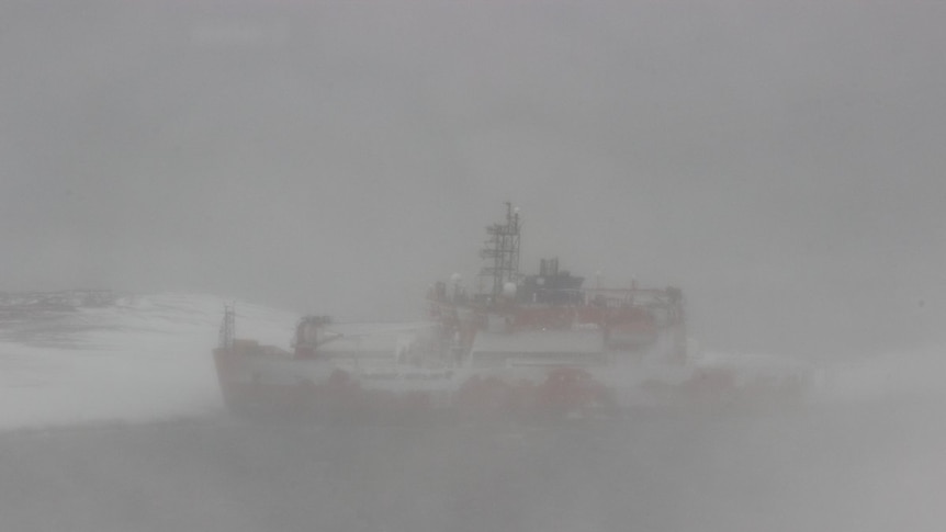 Aurora Australis grounded near Mawson Station