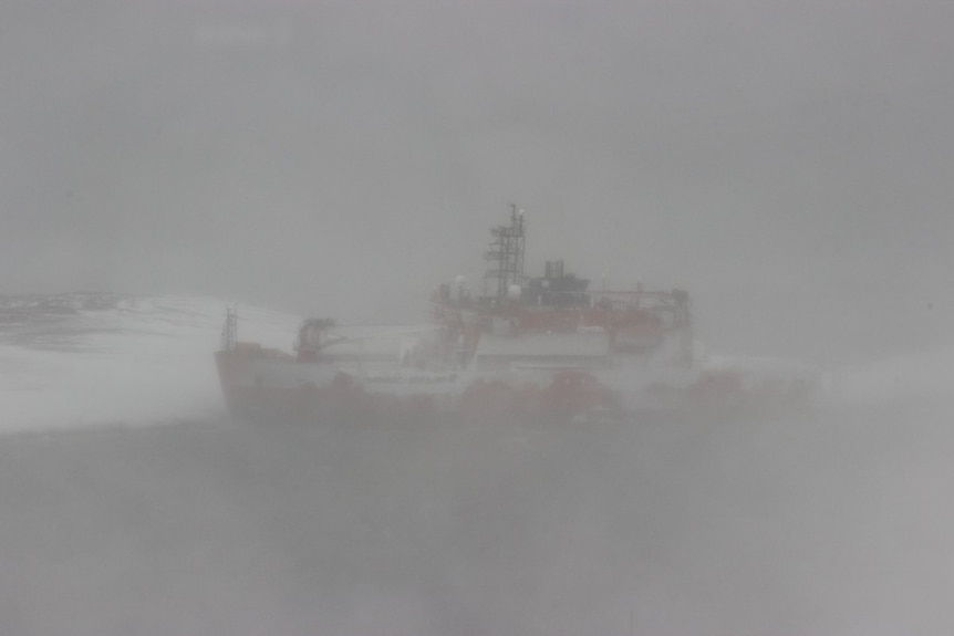 Aurora Australis grounded near Mawson Station