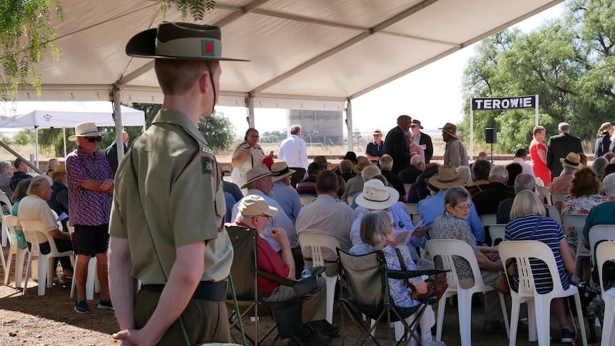 crowd seated at memorial event