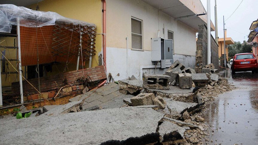 Flood damage in Sardinia after Cyclone Cleopatra