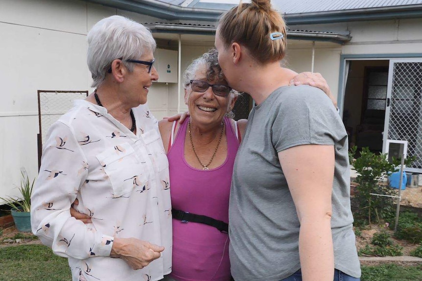 Christine and Gail and Gail's daughter Erica happily  reunited after a gruelling 6 weeks.