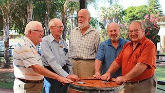Glen Saint (L) with mates Arthur Balfour, Bill Smith, Bill Bilske and Bill Robinson