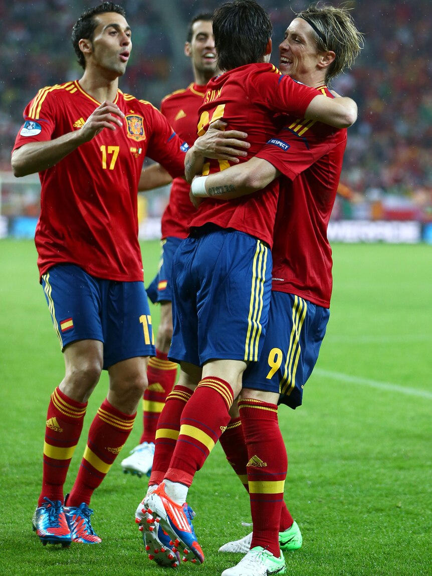 Spain celebrates another goal