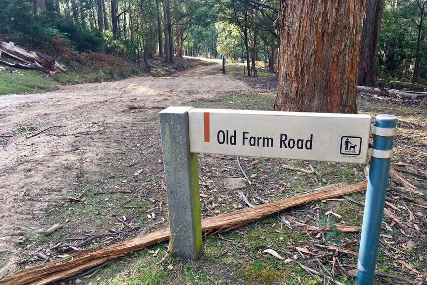 Old farm Road sign in Hobart, near where a proposed cable car terminal may be located.